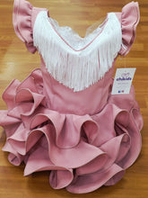 Cargar imagen en el visor de la galería, Traje/vestido de flamenca "Cayetana" Rosa empolvado con tres volantes