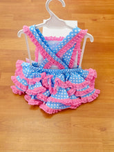 Cargar imagen en el visor de la galería, Ranita Flamenca "Faraona" celeste/rosa 3 a 18 meses