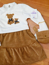 Cargar imagen en el visor de la galería, Vestido con bolso &quot;ositos&quot; marron 4 a 14 años