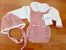Cargar imagen en el visor de la galería, Conjunto Peto hilo 0 a 6 mes Rosa Palo | Primavera Verano