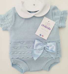 Conjunto hilo 1/6 meses celeste m/c