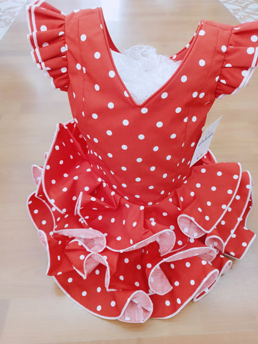 Vestidos flamenca Paquera rojo de 0  a 6 años