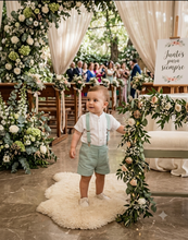 Cargar imagen en el visor de la galería, Conjunto pantalon  "Leonor" verde 6  a 36 meses | Ceremonia Primavera Verano