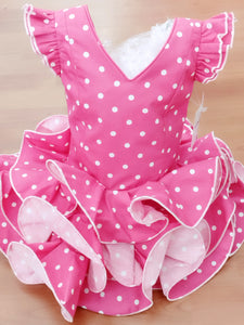 Vestido flamenca Paquera rosa fucsia de 0 a 6 años