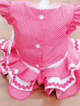 Cargar imagen en el visor de la galería, Vestido y braga Flamenca &quot;Rosarillo&quot; fucsia 3 a 18 meses