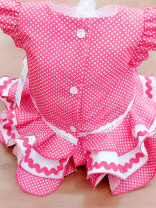 Vestido y braga Flamenca "Rosarillo" fucsia 3 a 18 meses