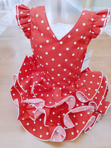 Vestidos flamenca Paquera rojo de 0  a 6 años