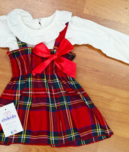 Cargar imagen en el visor de la galería, Vestido &quot;escoces&quot; con camiseta blanca 3 a 36 meses