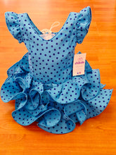 Cargar imagen en el visor de la galería, Vestido Flamenca "Buleria" Azul lunar azul 0 a 6 años