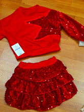 Cargar imagen en el visor de la galería, Conjunto Falda &quot;Estrella&quot; rojo 4 a 14 años