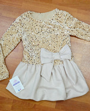 Cargar imagen en el visor de la galería, Vestido &quot;freiche&quot; dorado 4 a 14 años