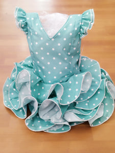 Vestido flamenca "Paquera" verde agua de 0 a 6 años