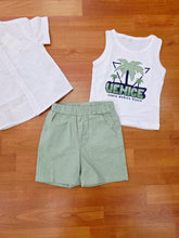 Cargar imagen en el visor de la galería, Conjunto 3 piezas "Venice" blanco / verde 12 a 36 mesesref:ja2697 | Primavera verano