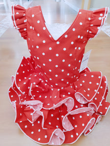 Vestidos flamenca Paquera rojo de 0  a 6 años