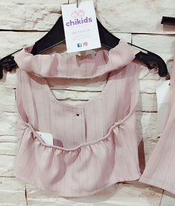 Conjunto "Elda" rosa chaleco 4/14 años