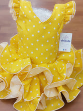 Cargar imagen en el visor de la galería, Vestido flamenca Paquera amarillo de 0 a 6 años