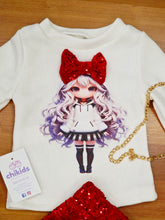 Cargar imagen en el visor de la galería, Conjunto con bolso &quot;princesa&quot; rojo 4 a 14 años