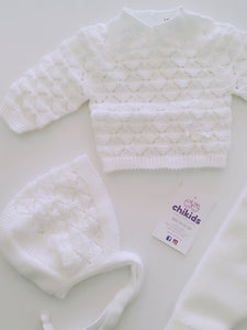 Conjunto 3 piezas 1010 blanco 0 a 6 meses