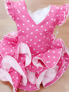 Vestido flamenca Paquera rosa fucsia de 0 a 6 años