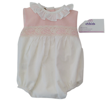 Cargar imagen en el visor de la galería, Pelele "Leonor" rosa 3 a 24 meses | Ceremonia Primavera Verano