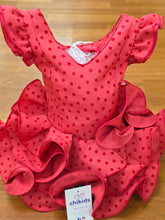 Cargar imagen en el visor de la galería, Vestido Flamenca "Buleria" Rojo lunar rojo 0 a 6 años
