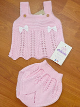 Cargar imagen en el visor de la galería, Conjunto "nube" hilo rosa bebe 0 y 3 meses ref:1884 | Canastilla Verano