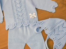 Cargar imagen en el visor de la galería, Conjunto hilo 00 a 3 meses Celeste | Primavera Verano