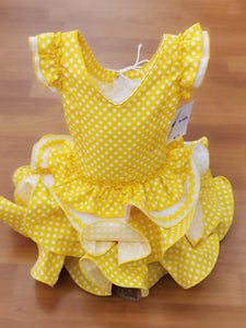 Vestido Flamenca " Lolita" amarillo/blanco