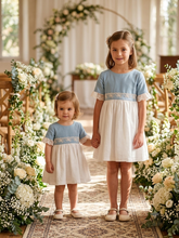 Cargar imagen en el visor de la galería, Vestido "Leonor" celeste 2 a 12 años | Ceremonia Primavera Verano