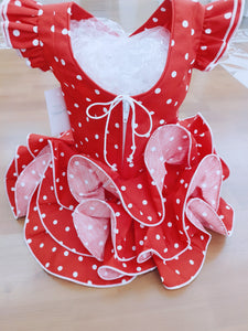 Vestidos flamenca Paquera rojo de 0  a 6 años