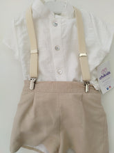 Cargar imagen en el visor de la galería, Conjunto pantalon  "Leonor" Arena-topo 6  a 36 meses | Ceremonia Primavera Verano