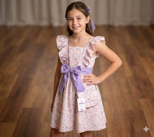 Cargar imagen en el visor de la galería, Vestido+bolso "malva" 4 a 14 años reg 26037