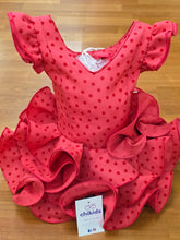 Cargar imagen en el visor de la galería, Vestido Flamenca "Buleria" Rojo lunar rojo 0 a 6 años