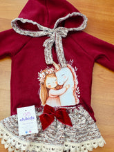 Cargar imagen en el visor de la galería, Conjunto granate &quot;Princesa y unicornio&quot; 12 a 48 meses