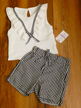 Cargar imagen en el visor de la galería, Conjunto vichy negro 4 a 14 años ref 26020
