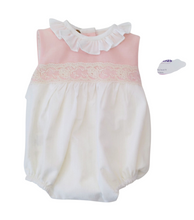 Cargar imagen en el visor de la galería, Pelele "Leonor" rosa 3 a 24 meses | Ceremonia Primavera Verano