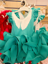 Cargar imagen en el visor de la galería, Traje flamenca &quot;cayetana&quot; verde agua 0/6 años