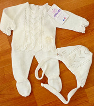 Cargar imagen en el visor de la galería, Conjunto hilo 00 a 3 meses crudo| Primavera Verano