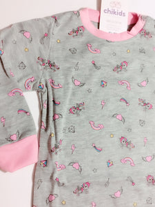 Pijama "unicornio" rosa/gris 1 a 5 años