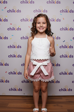 Cargar imagen en el visor de la galería, Conjunto "Julieta" 4 a 14 años rosa empolvado