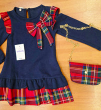 Cargar imagen en el visor de la galería, Vestido con bolso&quot;Escocia&quot; 4 a 14 años