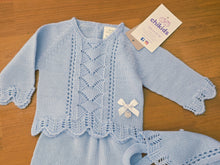 Cargar imagen en el visor de la galería, Conjunto hilo 00 a 3 meses Celeste | Primavera Verano