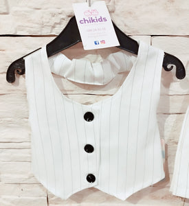 Conjunto "Elda" blanco chaleco 4/14 años