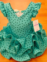 Cargar imagen en el visor de la galería, Vestido Flamenca "Buleria" Verde lunar verde 0 a 6 años