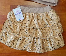 Cargar imagen en el visor de la galería, Conjunto Falda &quot;Estrella&quot; dorado 4 a 14 años