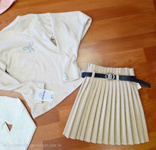 Cargar imagen en el visor de la galería, Conjunto "Cloe" falda+camiseta Marfil 4 a 14 años