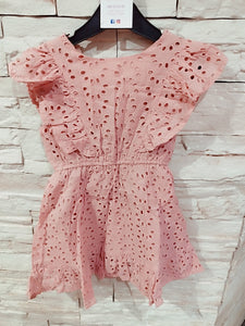 Vestido perforado rosa 4/14 años