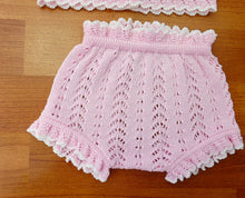 Cargar imagen en el visor de la galería, Conjunto hilo "Jazmin" rosa 0 y 3 meses ref:1883 | Canastilla