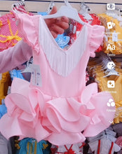 Cargar imagen en el visor de la galería, Traje flamenca &quot;Cayetana&quot; 0 a 6 años con flecos blancos