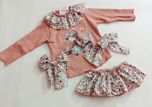 Conjunto mami/bebe  conejito rosa 12 a 36 mes